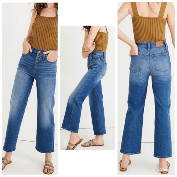 Madewell Slim Wide Leg Crop Jeans 